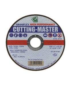 Gránit Graniflex Cutting-Master vágókorong 125 x 1 x 22,23 mm, egyenes, acél és INOX