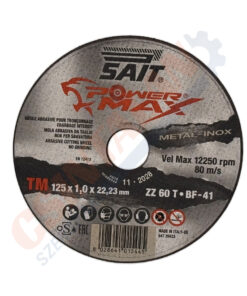 Sait vágókorong 125 x 1 x 22,23 mm, Power MAX-TM ZZ 60 T, egyenes, acél és INOX