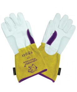 Panther prémium AWI hegesztő kesztyű, erősített sárga/fehér/lila, 10"