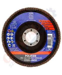 PFERD lamellás korong PFF, 125 mm, PSF STEELOX, cirkon, egyenes, acél és INOX