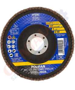 PFERD lamellás korong PFC, 125 mm, START STEELOX, cirkon, kúpos, acél és INOX ★☆☆☆